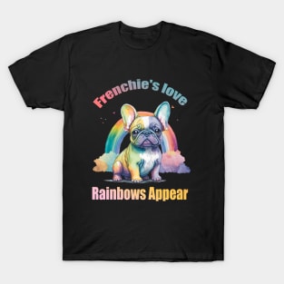 Colorful French Bulldog Puppy, Cute french bulldog, frenchie mon, frenchie dad T-Shirt